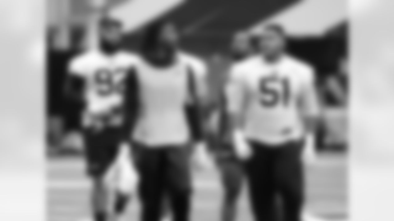 Mike Love, Eli Ankou (51). Buffalo Bills Week 11 practice, November 16, 2022 at One Bills Drive.