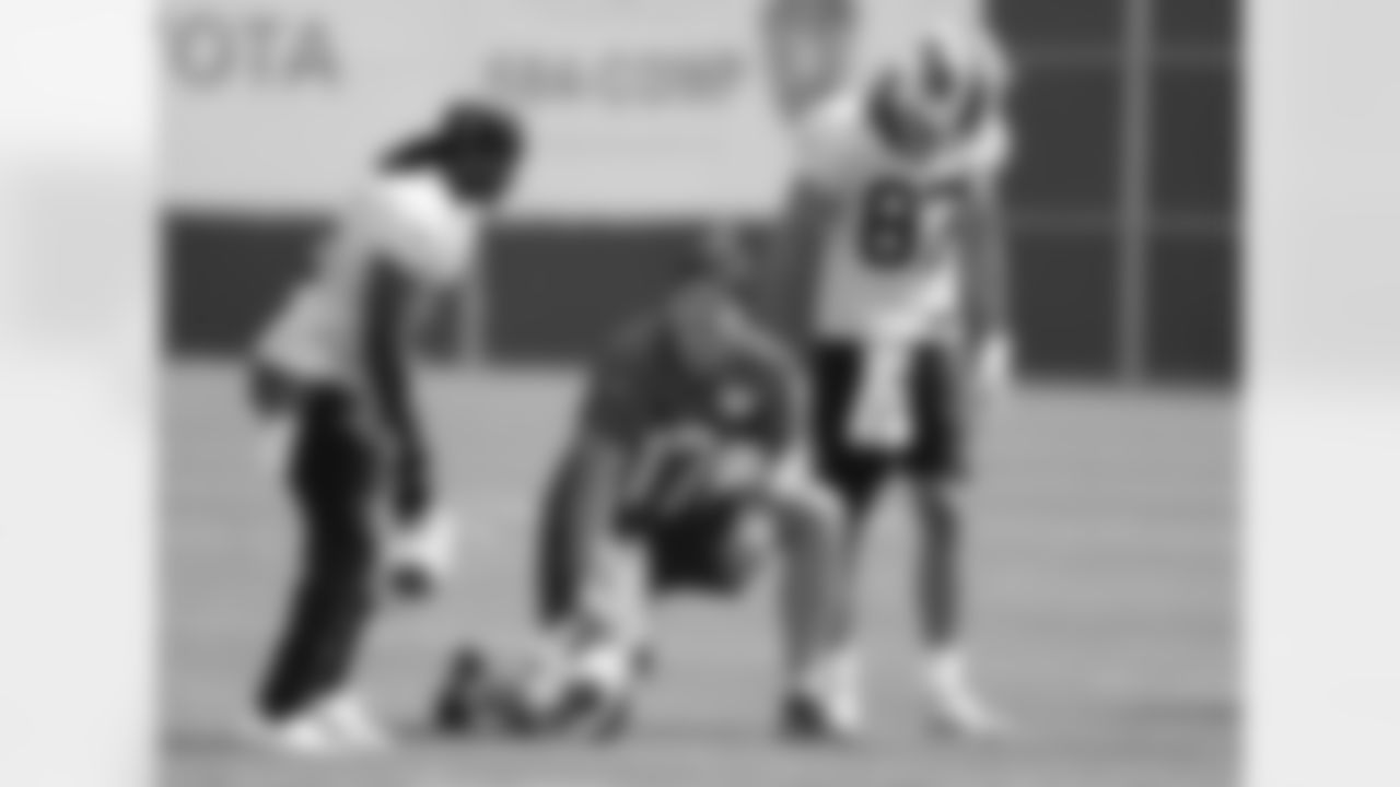 Andre Roberts (18), Josh Allen (17), Jake Kumerow (87). Buffalo Bills Week 1 practice, September 9, 2020.
Photo by Bill Wippert