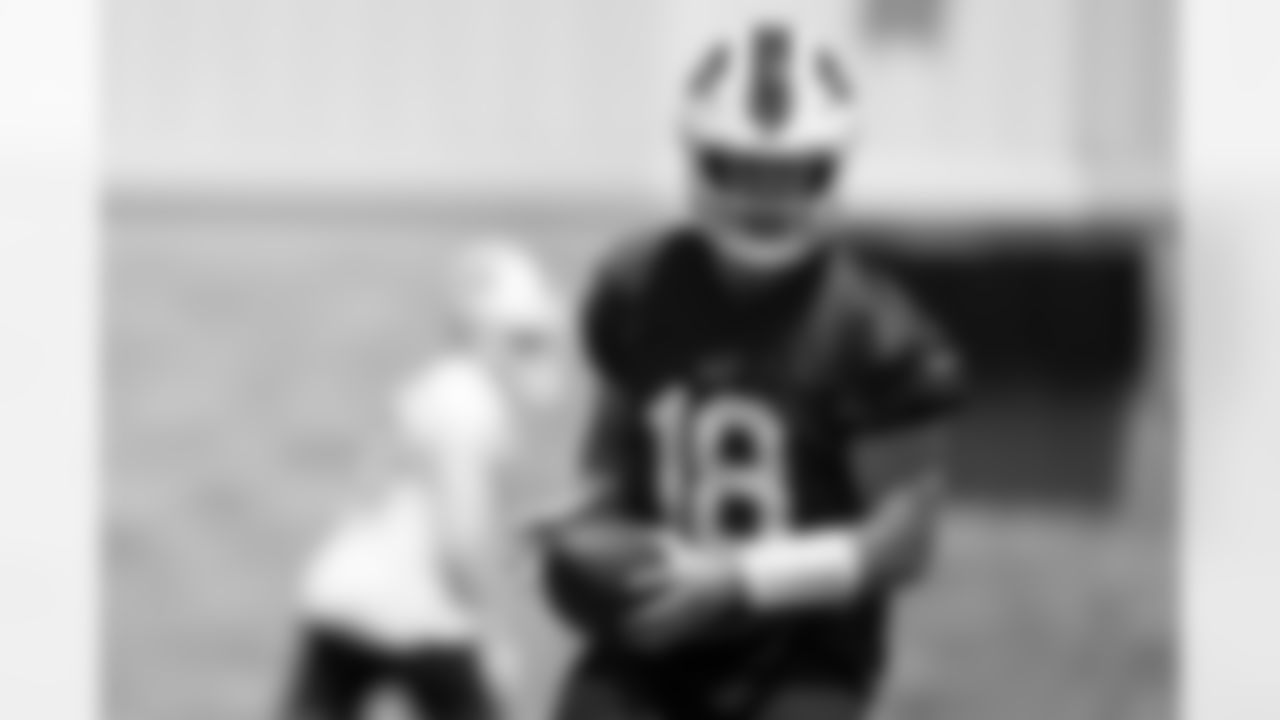Case Keenum (18). Week Two of Buffalo Bills OTA's, May 31, 2022. Photo by Ben Green