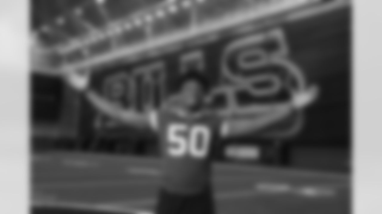 Buffalo Bills' first-round draft pick Greg Rousseau tours One Bills Drive on April 30, 2021.
Photo by Bill Wippert