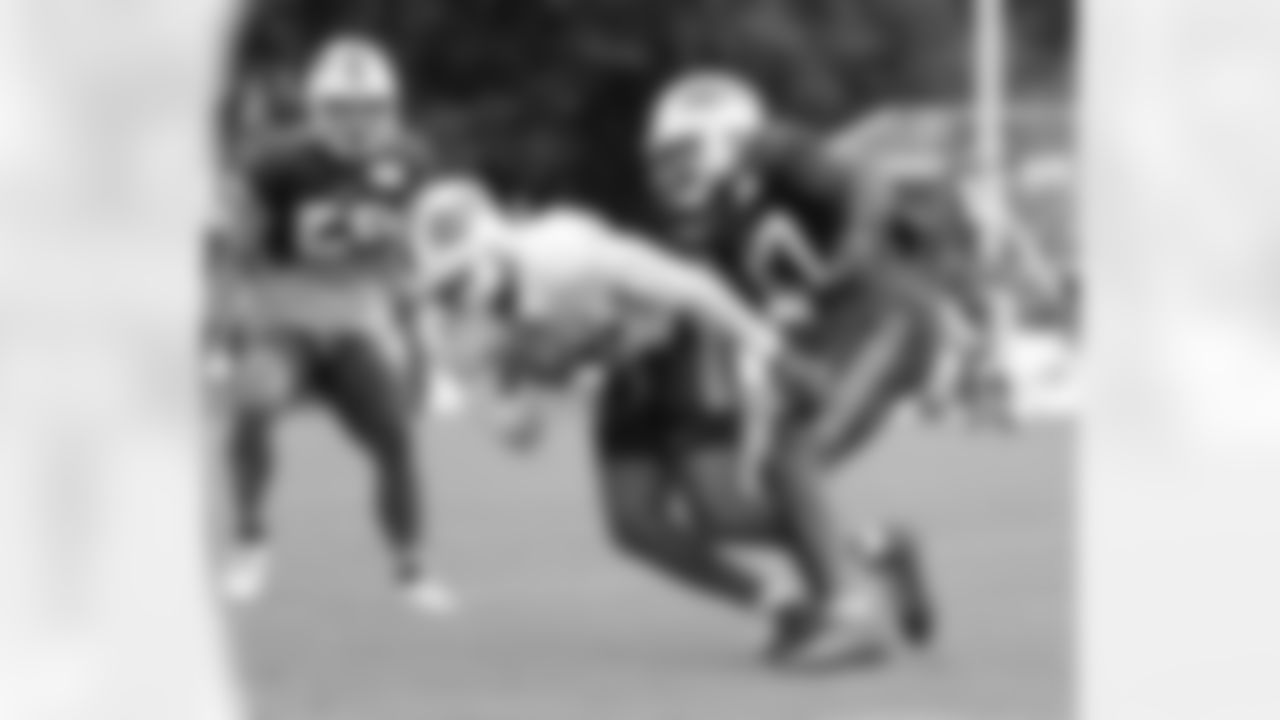 Trent Sherfield (16), Christian Benford (47). Buffalo Bills Training Camp at St. John Fisher University, August 1, 2023.