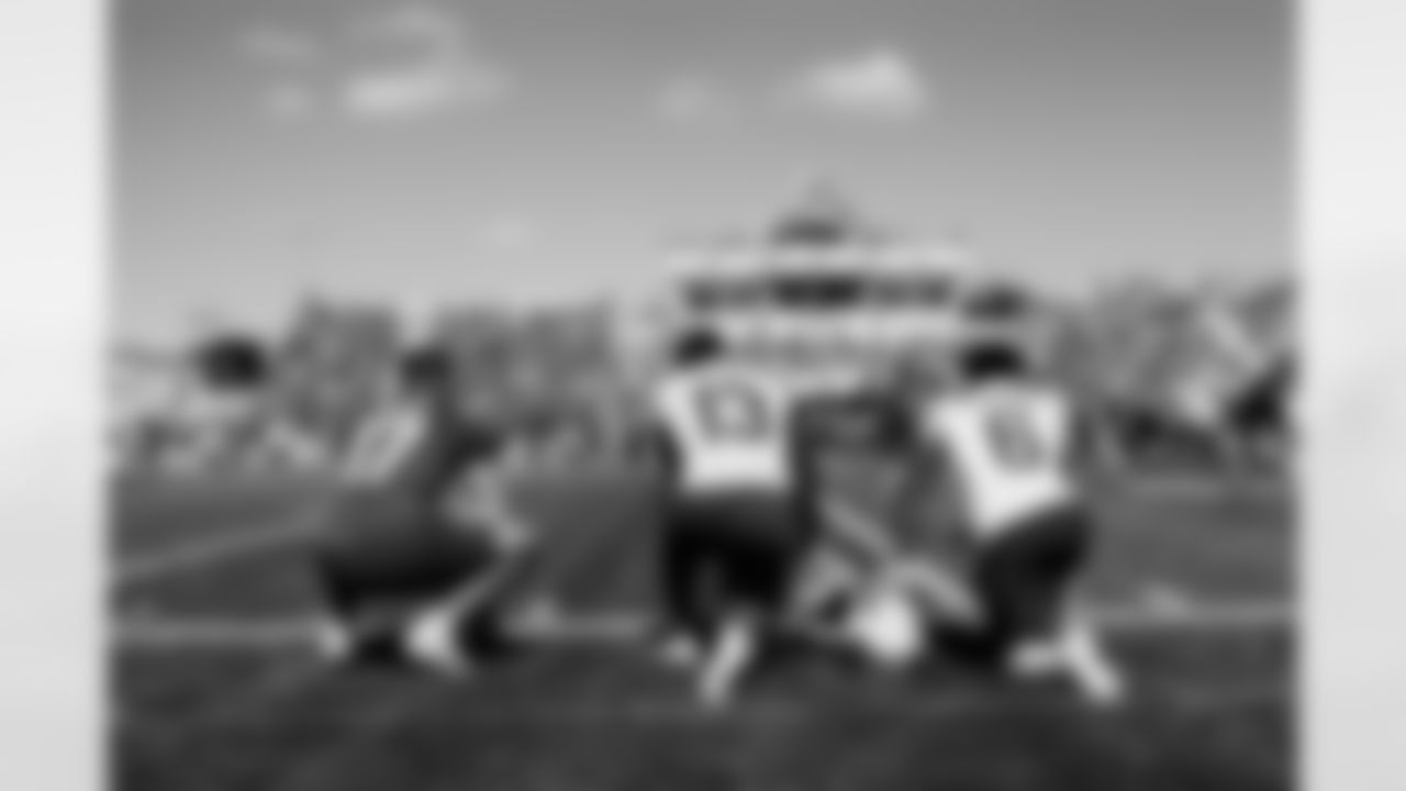 Josh Allen (17), Gabe Davis (13), Isaiah McKenzie (6). Film photos from the Buffalo Bills 2022 Training Camp at St. John Fisher. Photo by Will Cornfield