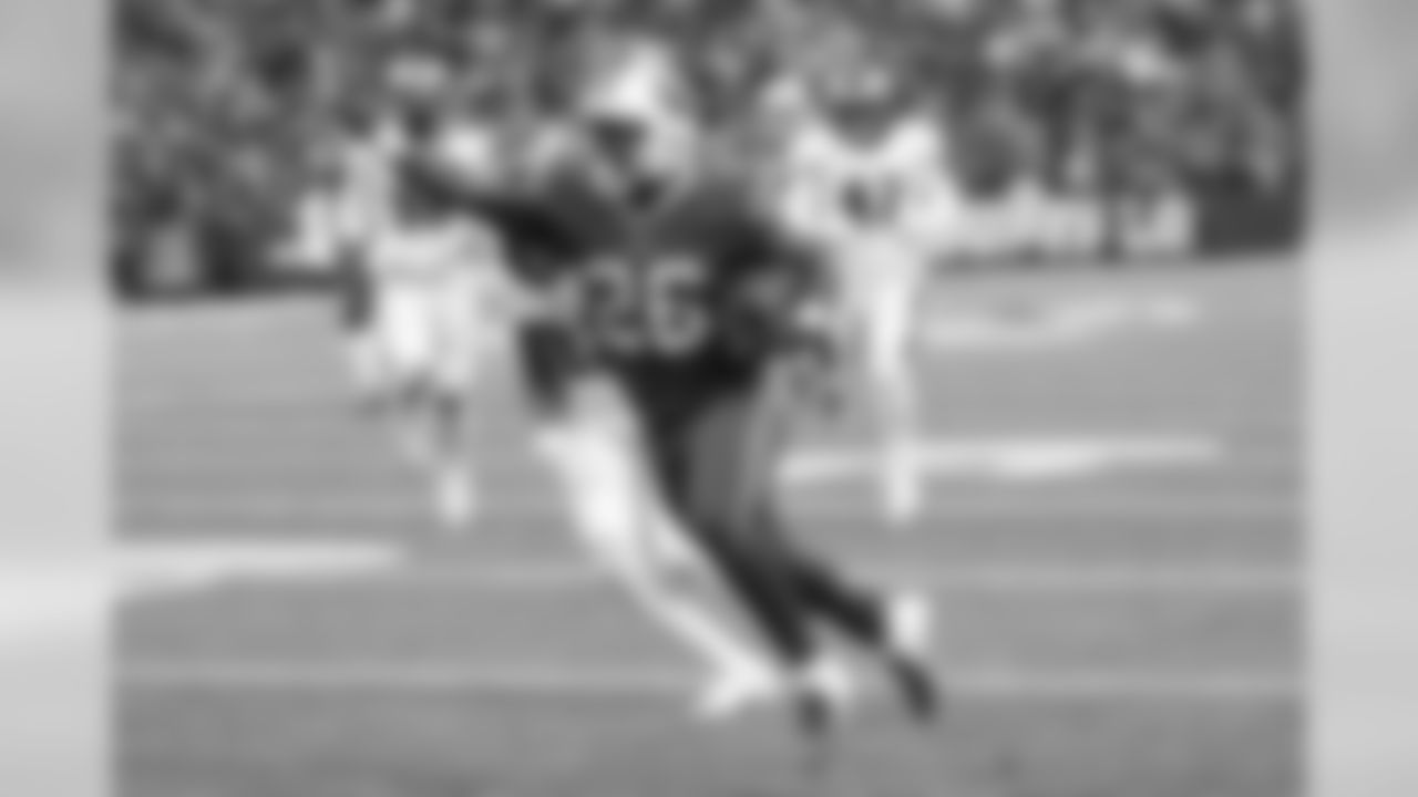 Buffalo Bills running back Devin Singletary (26) touchdown Buffalo Bills vs Philadelphia Eagles, October 27, 2019 at New Era Field.
Photo by Bill Wippert