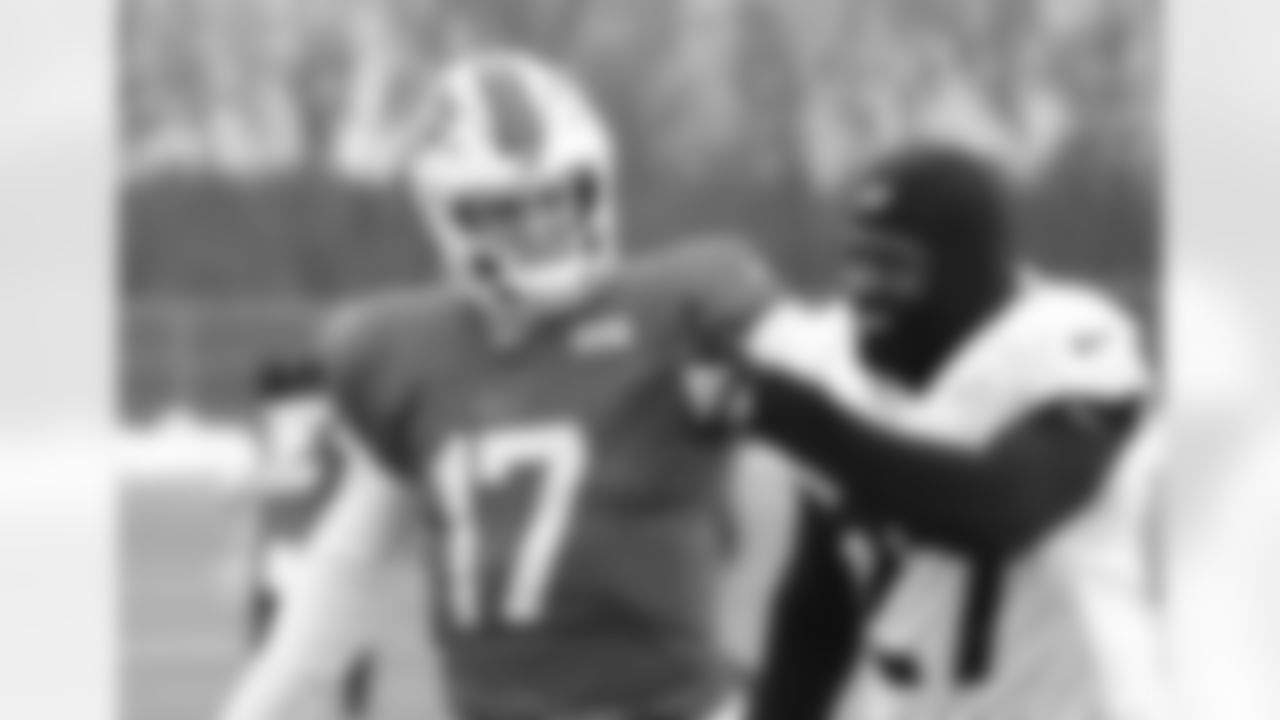 Josh Allen (17), Tre'Davious White (27). Buffalo Bills Week 18 practice, January 5, 2023 at One Bills Drive.