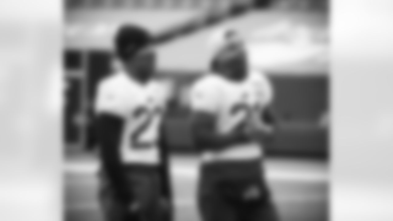 Micah Hyde (23) and Jordan Poyer (21). Buffalo Bills Week 17 practice, January 1, 2021.
Photo by Bill Wippert