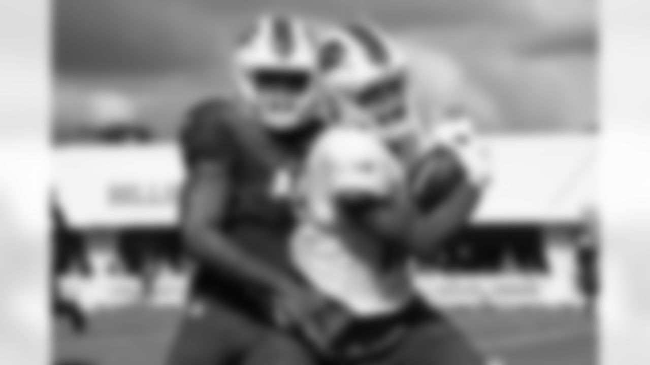 Christian Benford (47) and Khalil Shakir (10). Day Six of Buffalo Bills Training Camp at St. John Fisher July 30, 2022. Photo by Ben Green