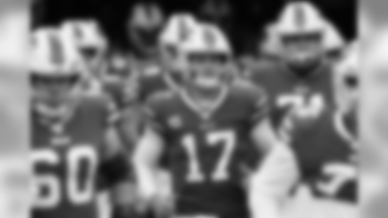 Buffalo Bills quarterback Josh Allen (17). Buffalo Bills vs New England Patriots September 29, 2019 at New Era Field. Photo by Craig Melvin