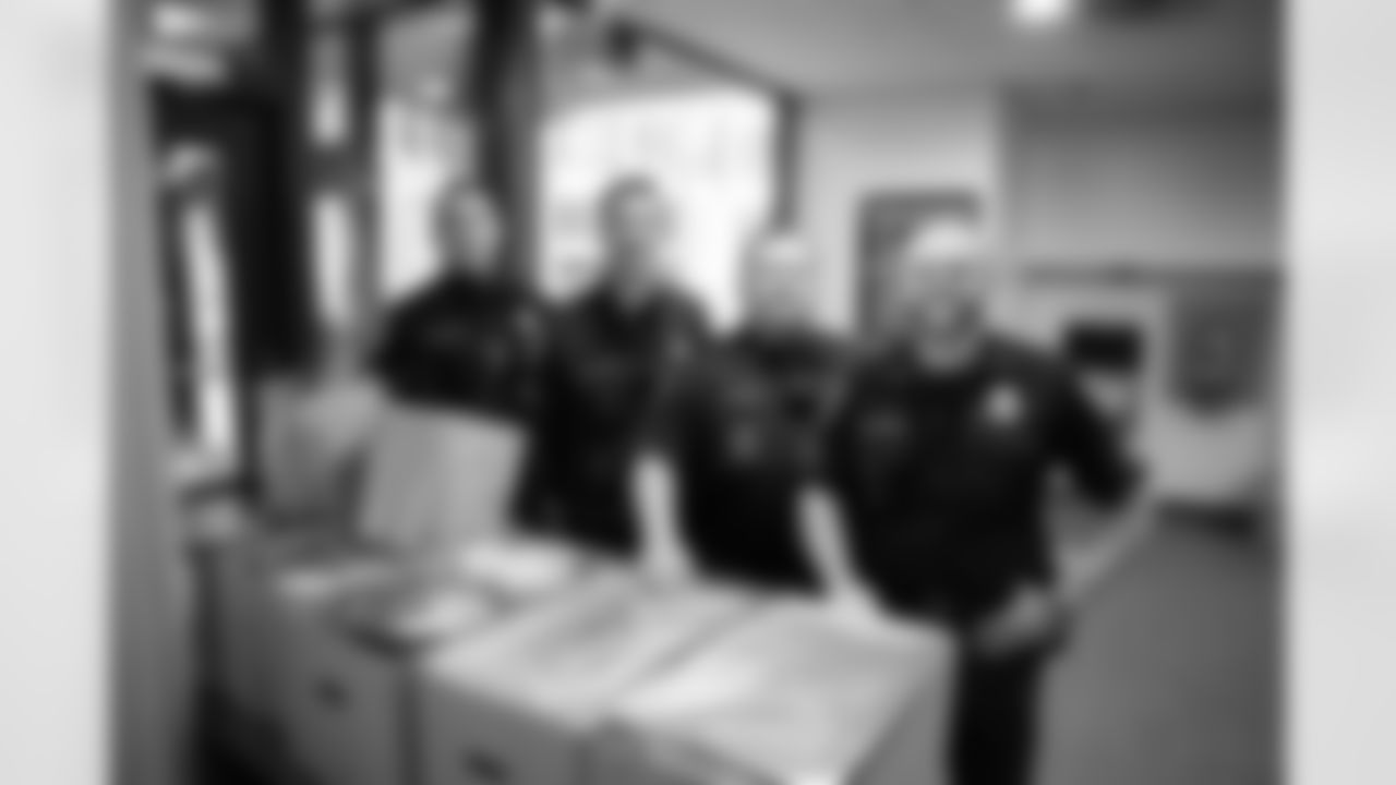 Gabe Davis, Matt Milano, Tre'Davious White, Spencer Brown, Ike Boettger and Matt Barkley purchased Thanksgiving dinner for the Erie County Sherrif's Office and the Town of Orchard Park Police Department plus Delta Sonic donated 160 car washes and interior cleanings.