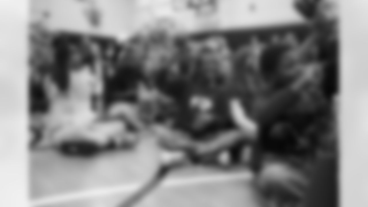 Ryan Fitzpatrick & Stevie Johnson visited Hyde Park Elementary to read their new book "The Legend of Fitzmagic" in partnership with Wegman's Huddle for Hunger and Amazon, October 25, 2023.