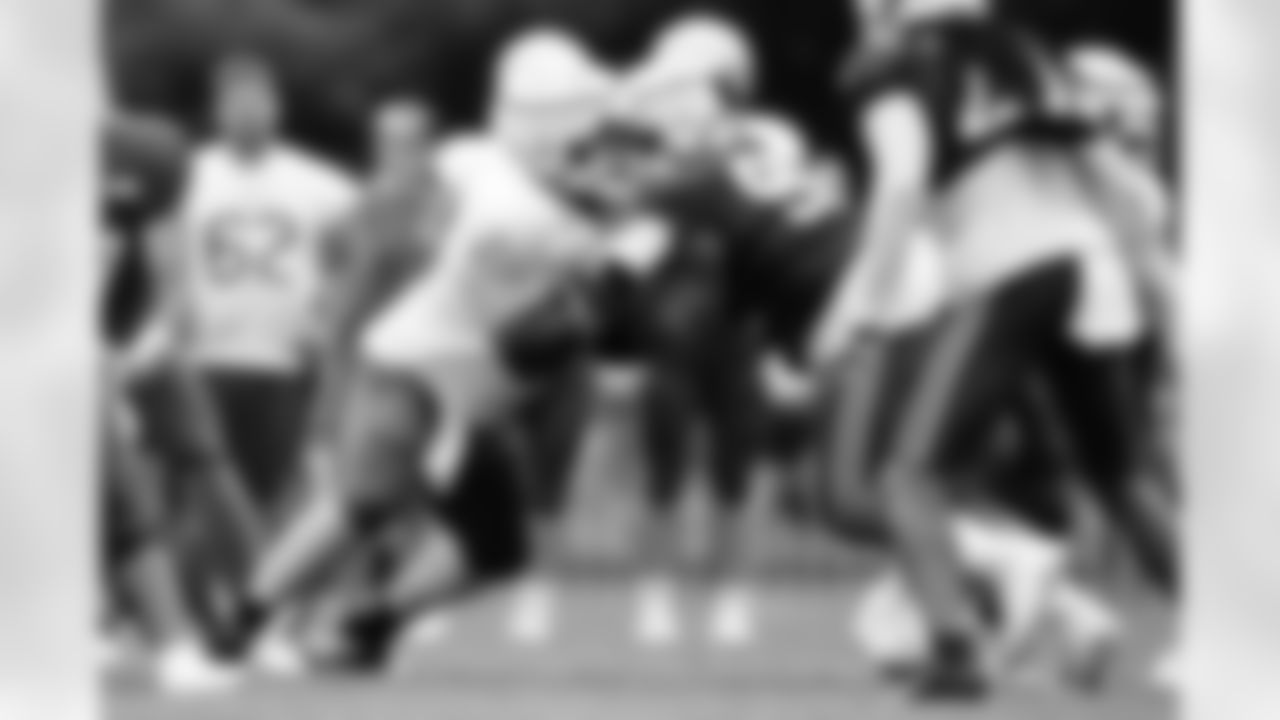 Mitch Morse (60) and Jordan Phillips (97). Day 10 of Buffalo Bills Training Camp at St. John Fisher, August 8, 2022. Photo by Ben Green