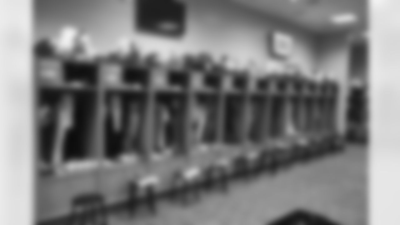 Locker Room photos. Buffalo Bills vs New York Jets at MetLife Stadium, November 14, 2021. Photo by Bill Wippert