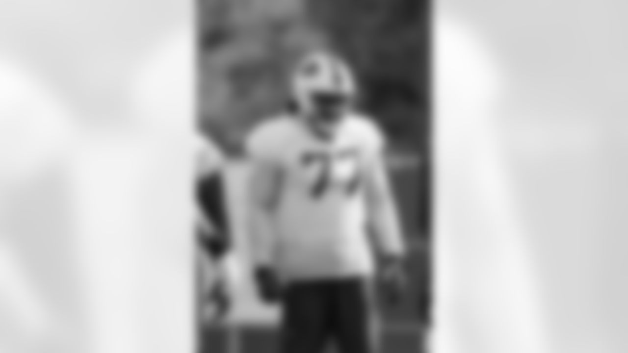 Ty Nsekhe (77). Buffalo Bills Week 5 practice, October 8, 2020.
Photo by Bill Wippert