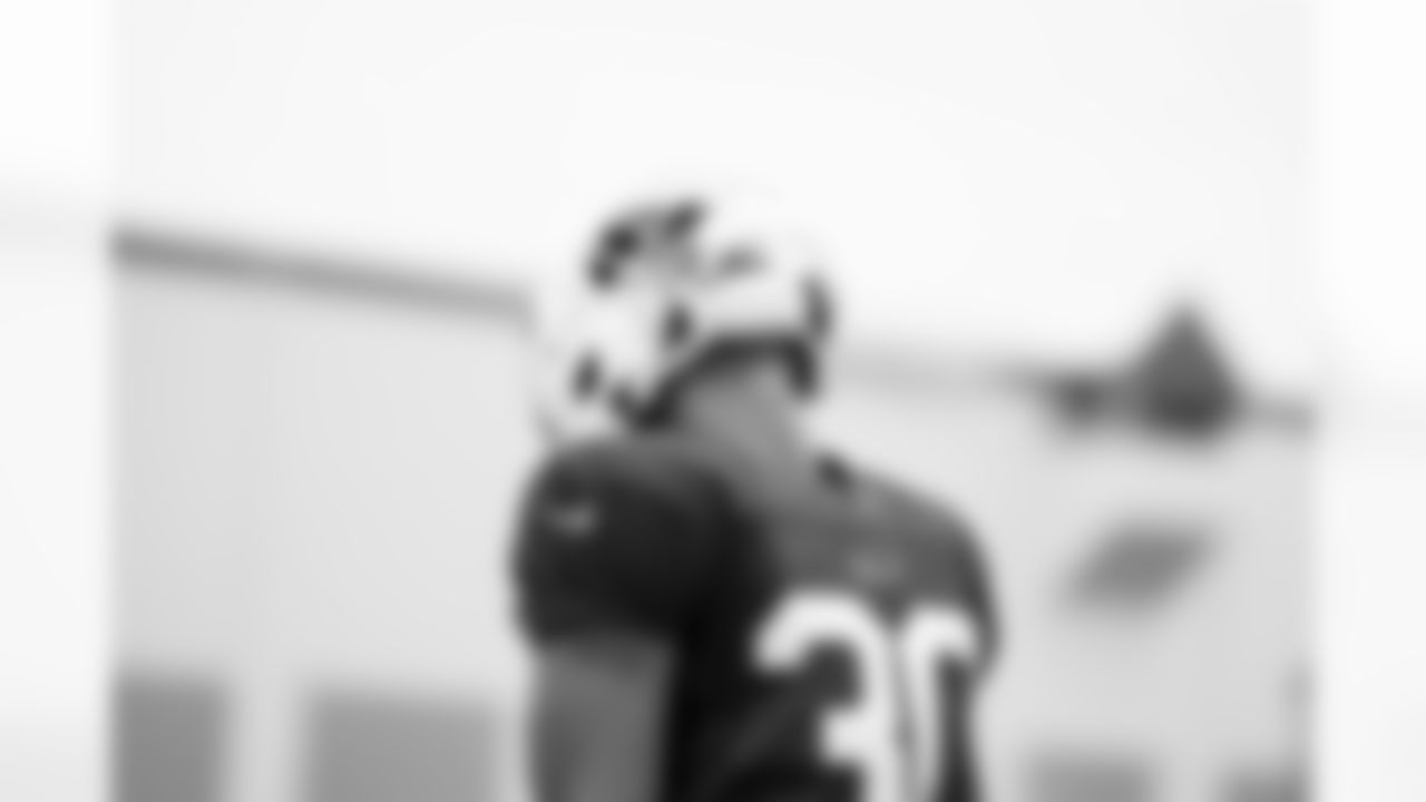 Dane Jackson (30) reacts after a play. Buffalo Bills Week 6 practice, October 15, 2021. Photo by Ben Green