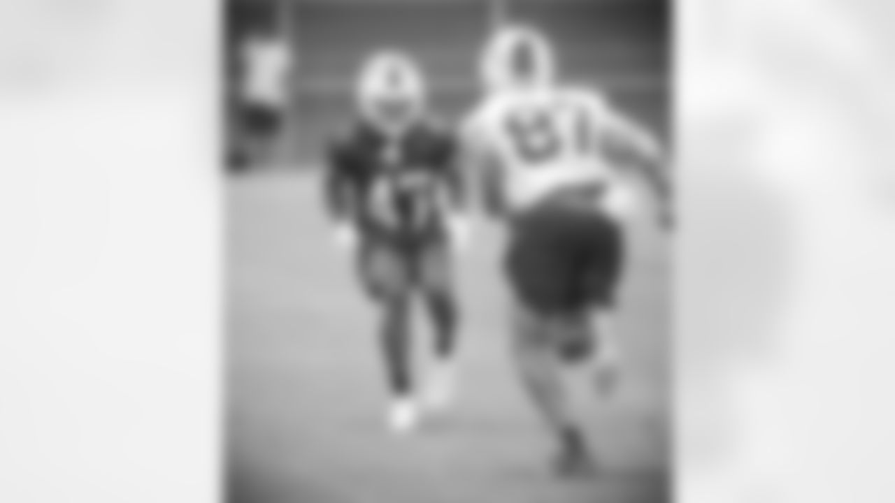 Cam Lewis (47),Tanner Gentry (87). Buffalo Bills Organized Team Activity. June 8, 2021. Photo by Bill Wippert
