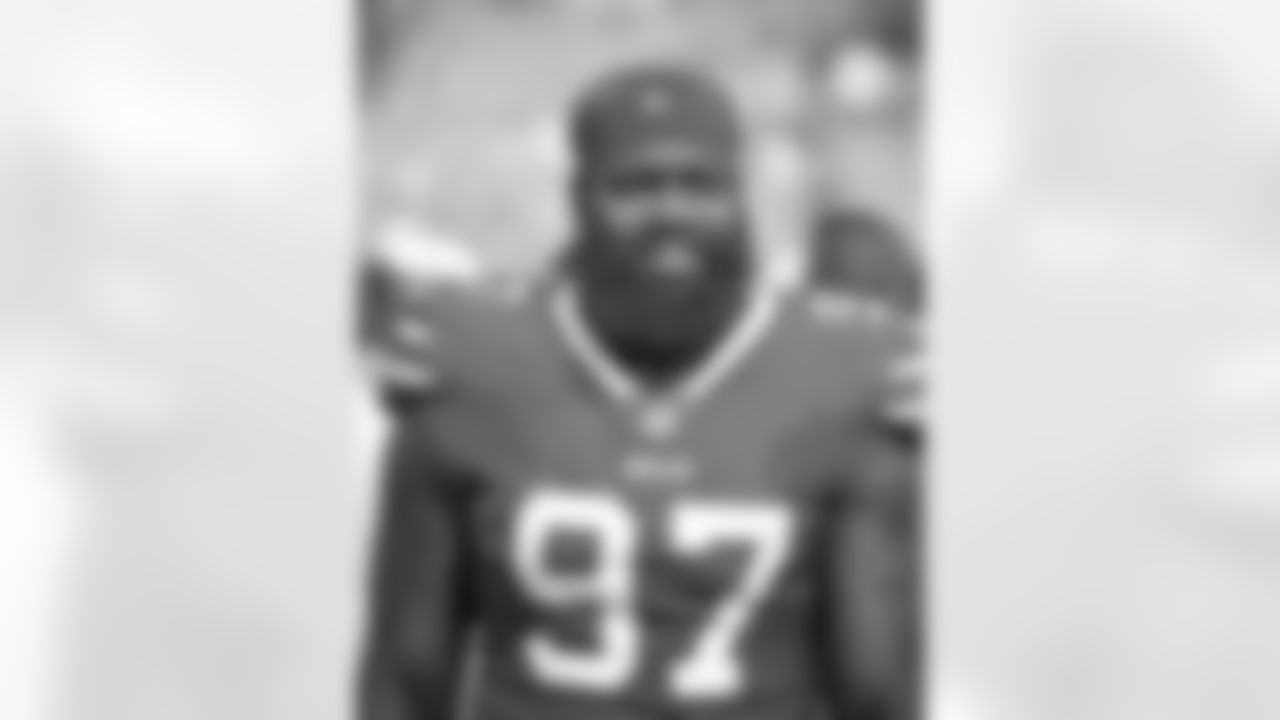 Mario Addison (97). Buffalo Bills Training Camp Return of the Blue and Red at Highmark Stadium. August 7, 2021. Photo by Bill Wippert