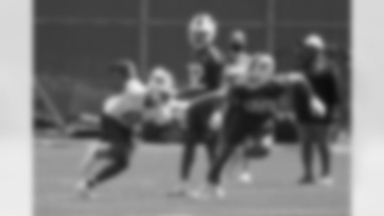 Tre Walker #8 and Nick McCloud #38. Rookie Minincamp, One Bills Drive, May 14, 2021. Photo by Sara Schmidle