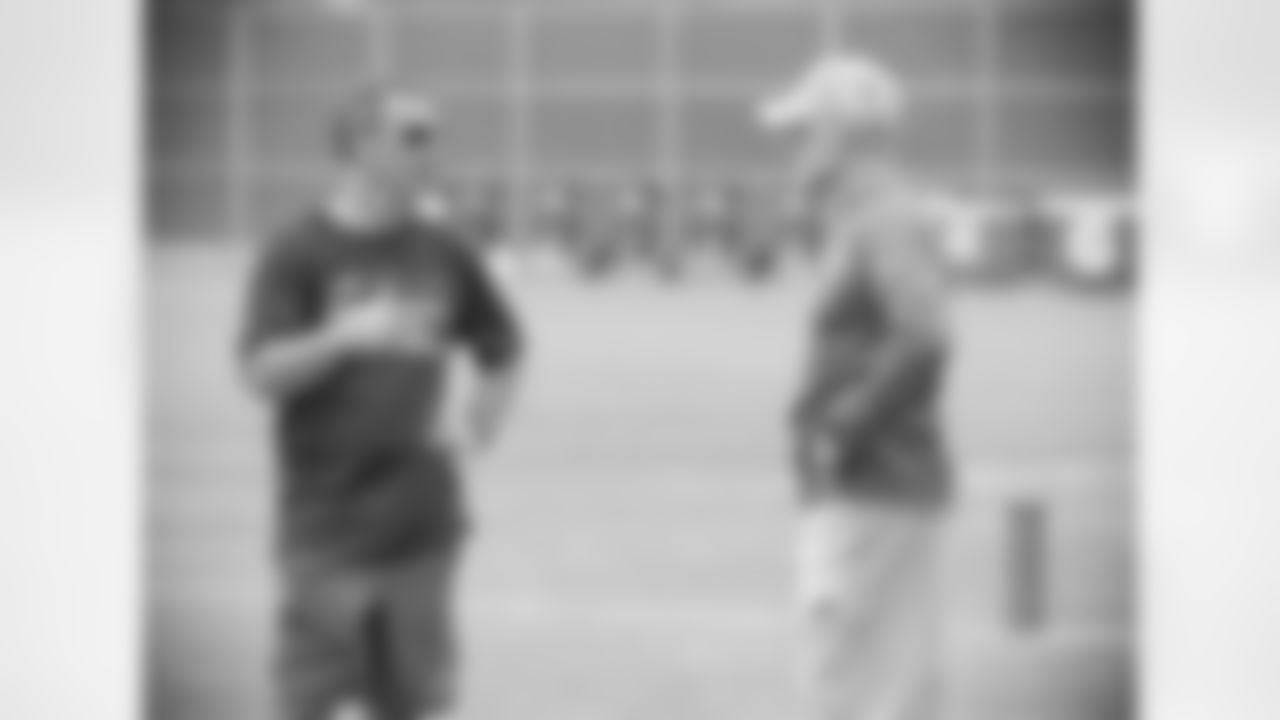 Brandon Beane and Sean McDermott. Buffalo Bills Organized Team Activity. May 25, 2021. Photo by Bill Wippert