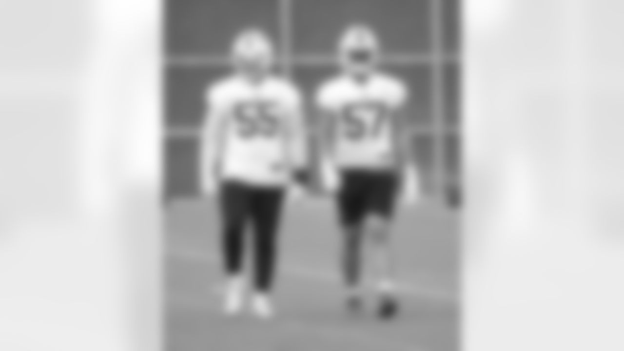 Boogie Basham (55), A.J. Epenesa (57). Buffalo Bills Week 3 practice, September 22, 2022 at One Bills Drive.