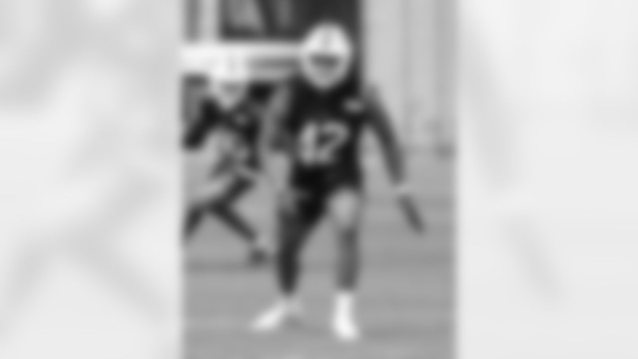 Dorian Williams (42). Buffalo Bills Organized Team Activity, May 23, 2023 at One Bills Drive.