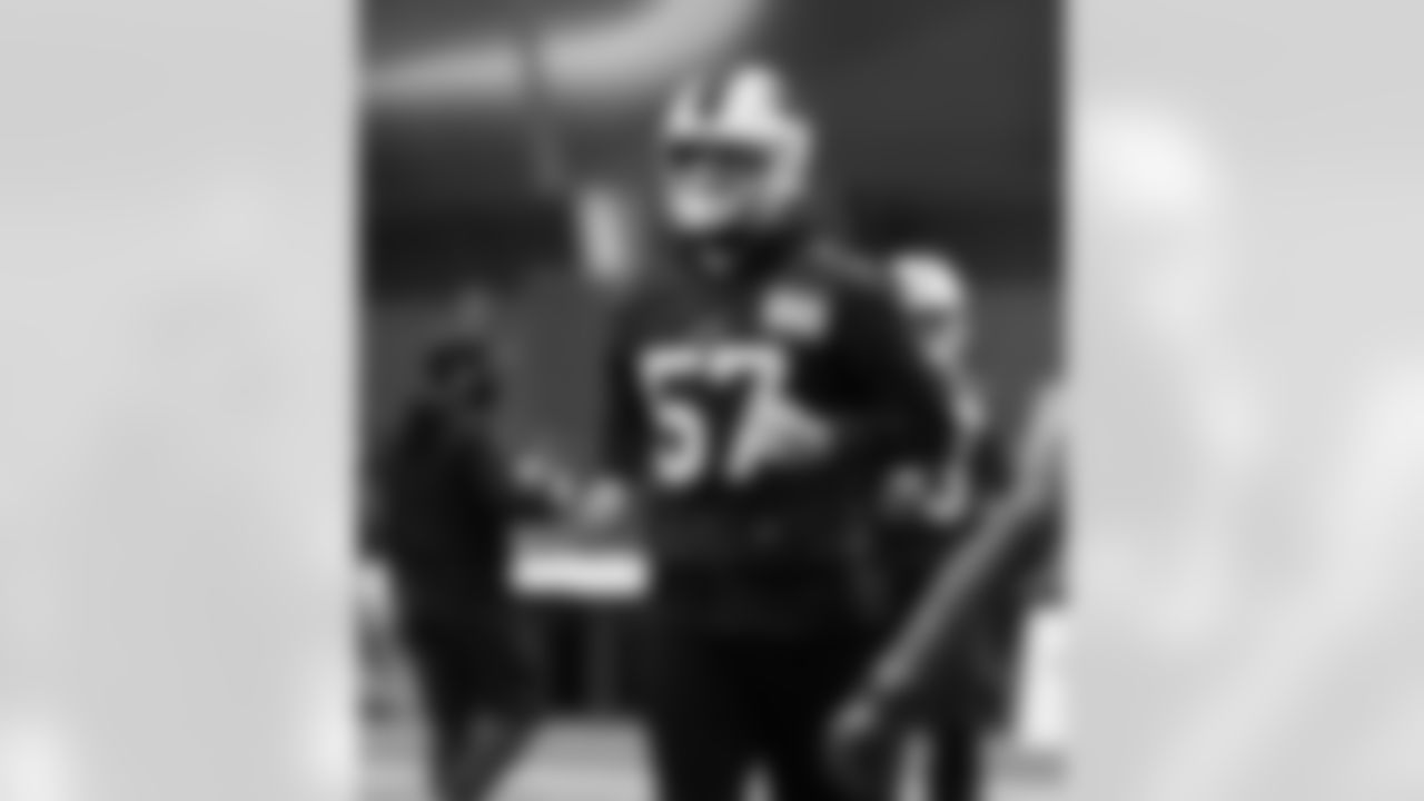 A.J. Epenesa (57). Buffalo Bills AFC Championship practice - Wednesday, January 20, 2021. Photo by Bill Wippert
