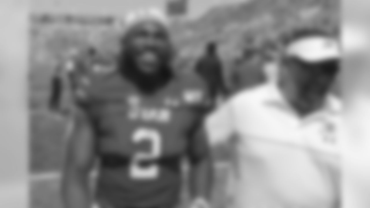 Utah running back Zack Moss (2) smiles as he leaves the field following their NCAA college football game against Northern Illinois Saturday, Sept. 9, 2019, Salt Lake City. (AP Photo/Rick Bowmer)