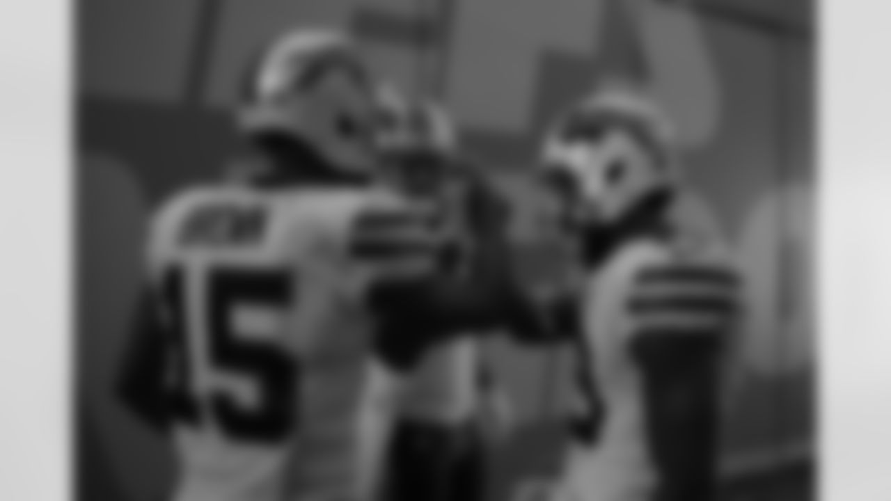 Andre Roberts (18), John Brown (15), and Isaiah McKenzie (19) Buffalo Bills vs Kansas City Chiefs, AFC Championship Game, January 24, 2021 at Arrowhead Stadium.
Photo by Bill Wippert