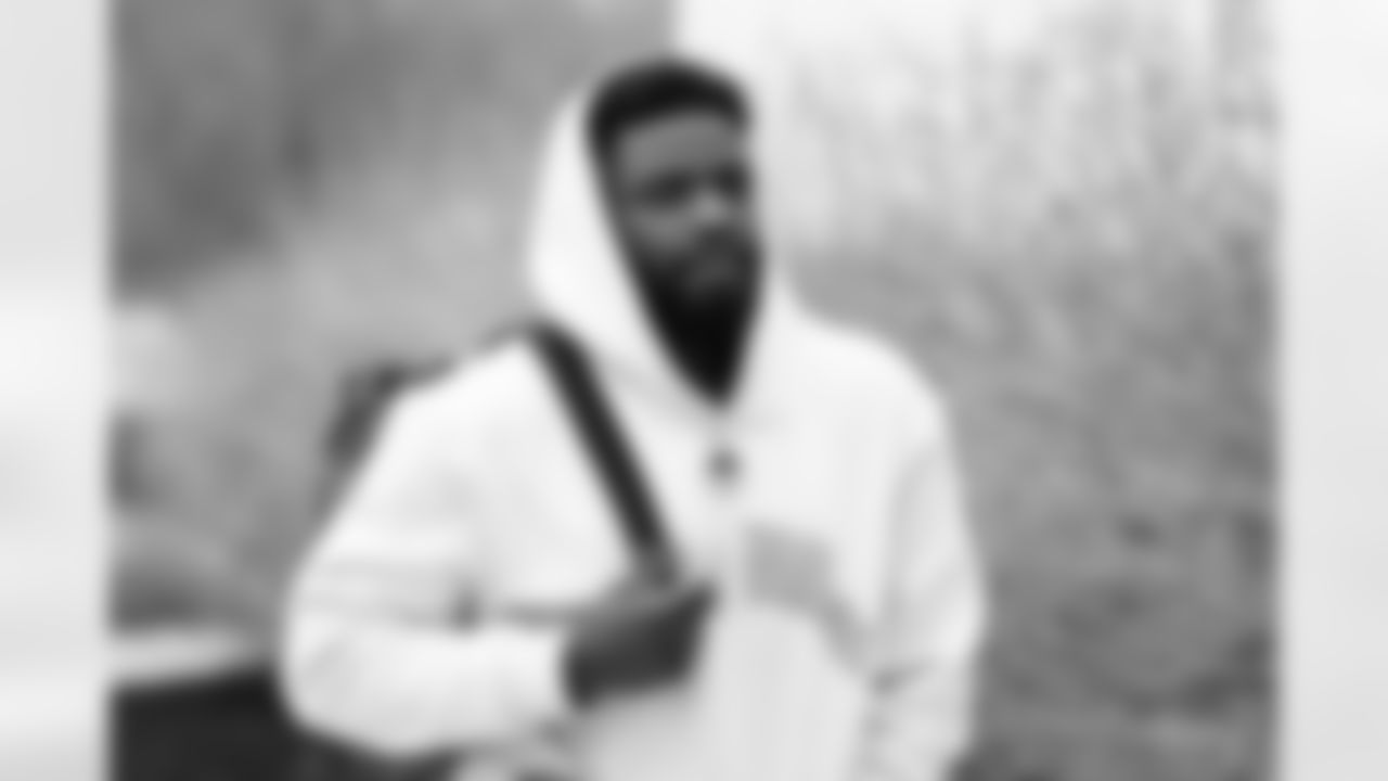 Andre Smith (9). The Buffalo Bills arrive back at One Bills Drive for the first day of OTA's on April 19, 2022. Photo by Ben Green