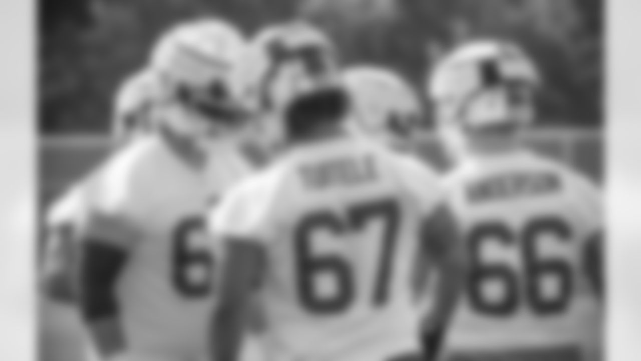 Jordan Devey (64), Syrus Tuitele (67), Jack Anderson (66). Buffalo Bills Training Camp. July 28, 2021. Photo by Bill Wippert