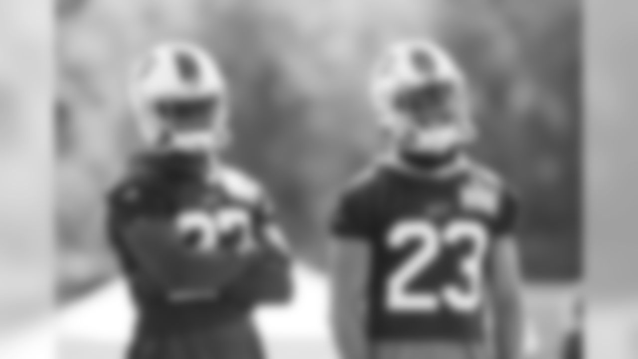 Tre'Davious White (27), Micah Hyde (23). Buffalo Bills Training Camp, August 19, 2020.
Photo by Bill Wippert