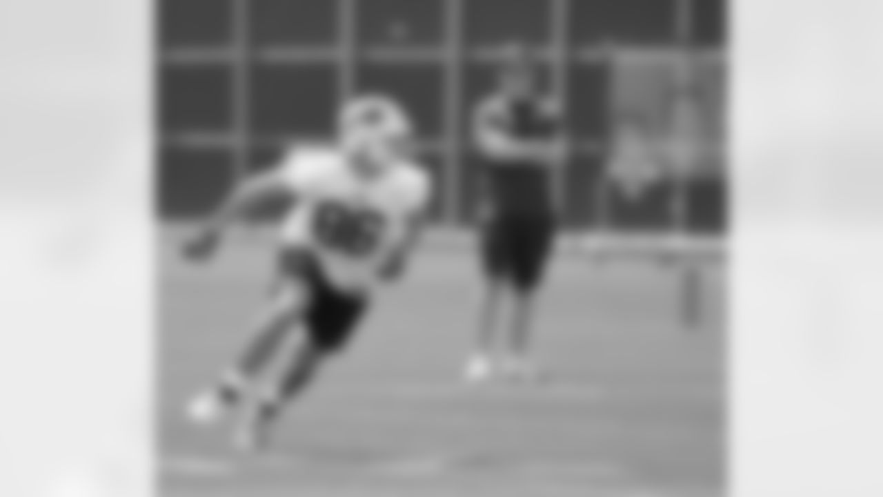 Dalton Kincaid (86) at Buffalo Bills Rookie Camp, May 12, 2023 at One Bills Drive.