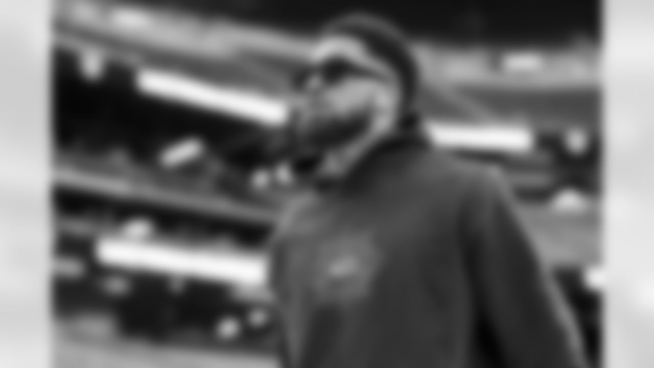 Tim Patrick arrives before the Broncos' Week 16 game against the Las Vegas Raiders at Allegiant Stadium in Las Vegas, Nevada on December 26, 2021. (Photo by Gabriel Christus)