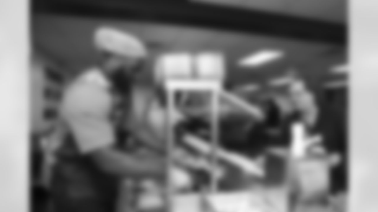 McTelvin Agim, Netane Muti, Travis Fulgham and Tyrie Cleveland volunteer at Denver Rescue Mission on Tuesday, April 12, 2022 at Denver Rescue Mission in Denver, Colorado.
Photo by Gabriel Christus