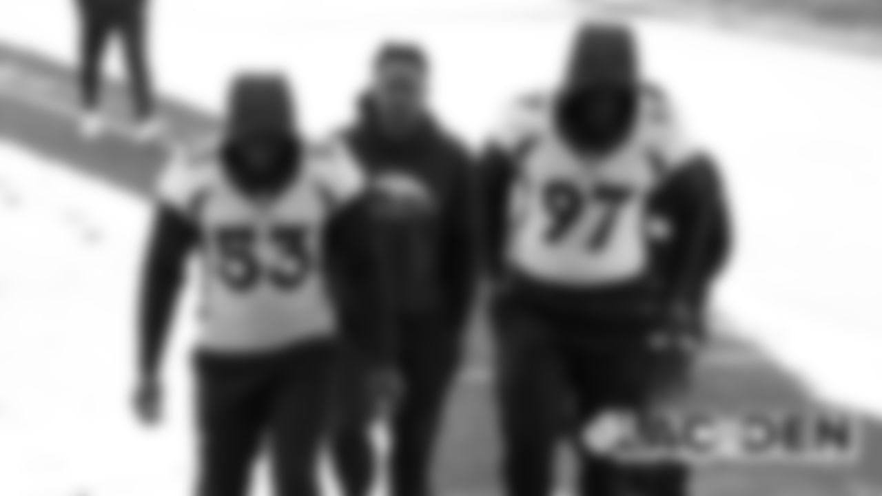 Malik Carney, Todd Davis and Jeremiah Attaochu before a walkthrough on Saturday on November 30, 2019 (Photo by Emily Simanskis)