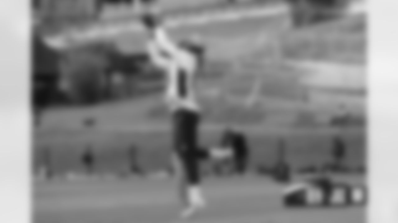 Courtland Sutton at practice at Harrow School just outside London, England in the United Kingdom on October 28, 2022. (Photo by Amanda Gerlach)