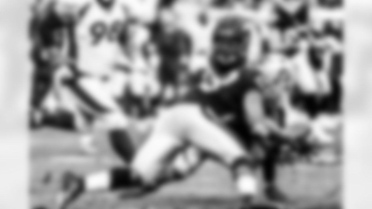 Baron Browning during the Broncos' Week 16 game against the Las Vegas Raiders at Allegiant Stadium in Las Vegas, Nevada on December 26, 2021. (Photo by David Dermer)