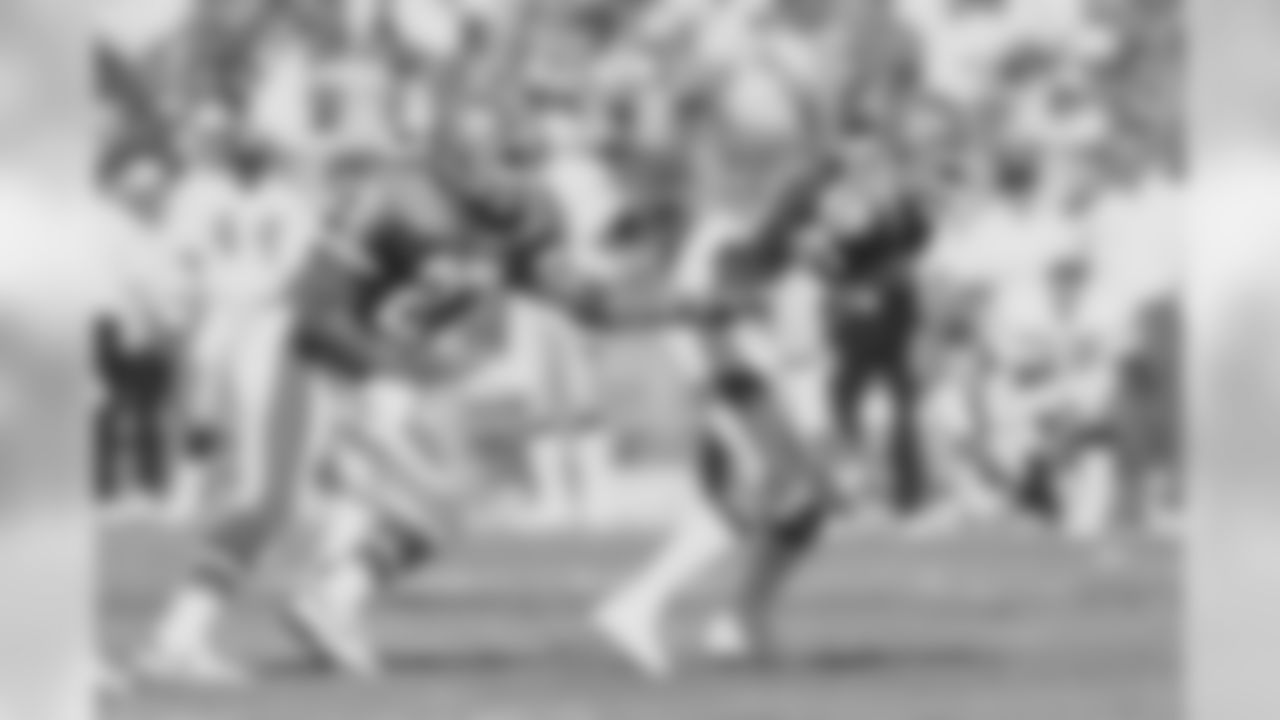Steve Atwater (27) and Dennis Smith (49) of the Denver Broncos during the NFL game against the Los Angeles Raiders on September 24, 1989 at Mile High Stadium in Denver, Colorado.
Photo by Eric Lars Bakke
