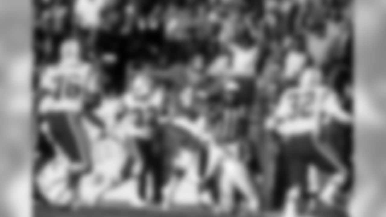 Safety Steve Foley (1975 NFL Draft - eighth round, 199th overall) returns an interception during a game against the Patriots. Foley spent his entire 11-year career with the Broncos, starting 136 of 150 games.