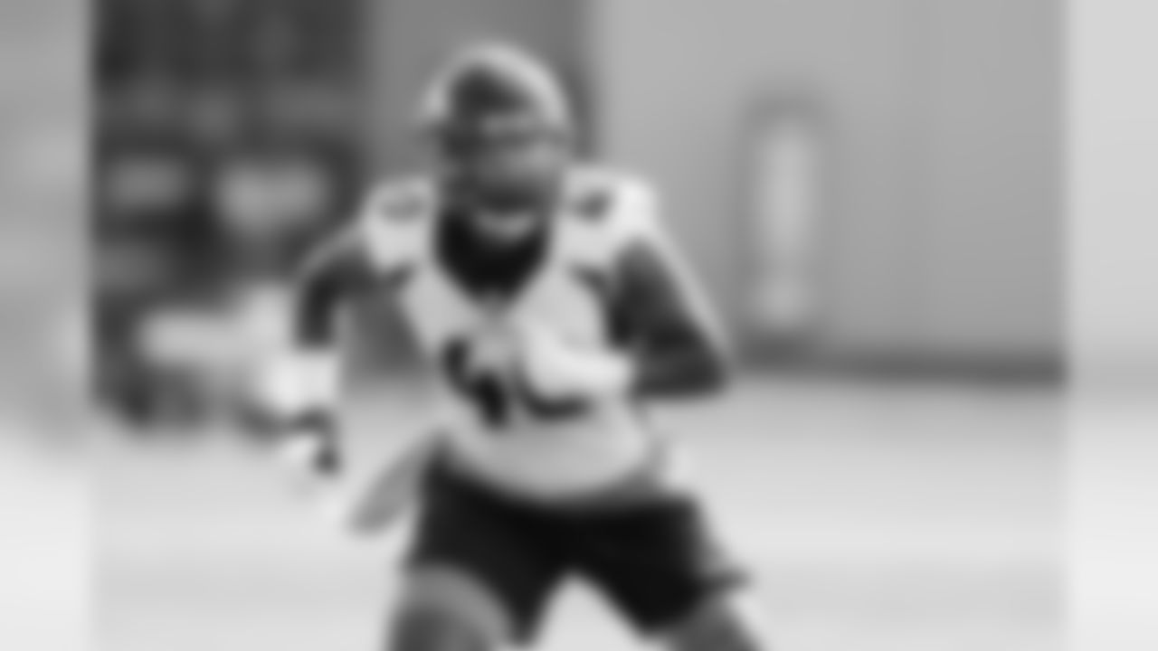 Justin Strnad during practice at UCHealth Training Center in Centennial, CO, August 11, 2020.
Photo by Gabriel Christus