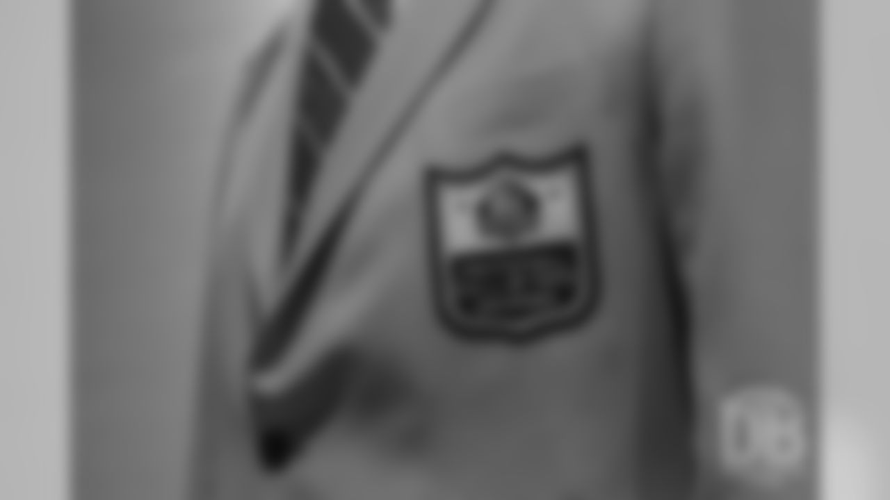 Floyd Little's gold jacket at the Pro Football Hall of Fame's Merlin Olsen Luncheon in Atlanta on February 1, 2019.