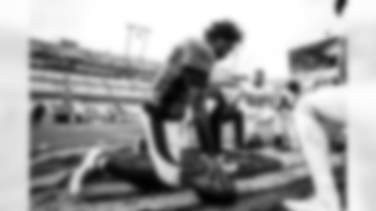 Teddy Bridgewater kneels for a post game prayer during the NFL Game against the Jacksonville Jaguars on Sunday, September 19, 2021 at TIAA Bank Field in Jacksonville, Florida.
Photo by Gabriel Christus