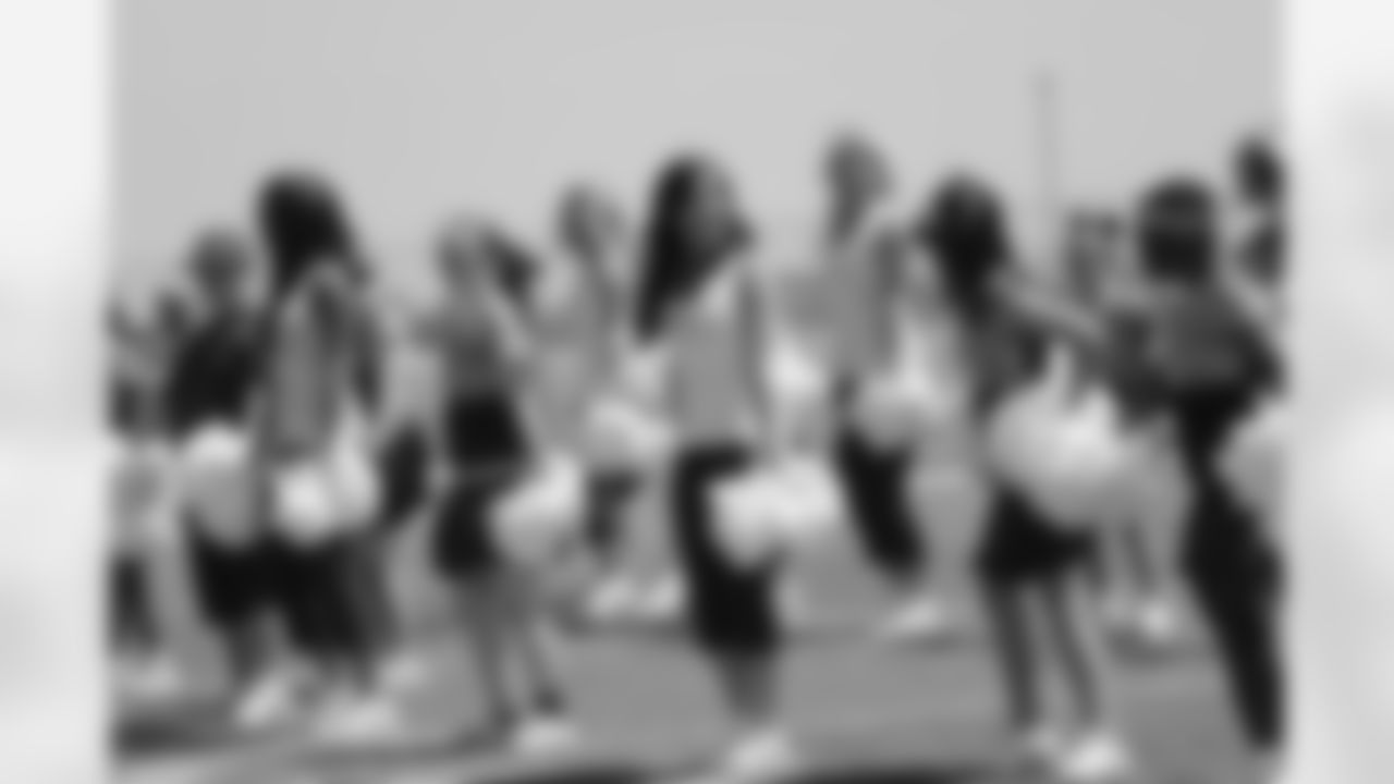 At halftime, it was the cheerleaders' turn. The Denver Broncos Cheerleaders hosted Dare to Cheer Camp, as well.