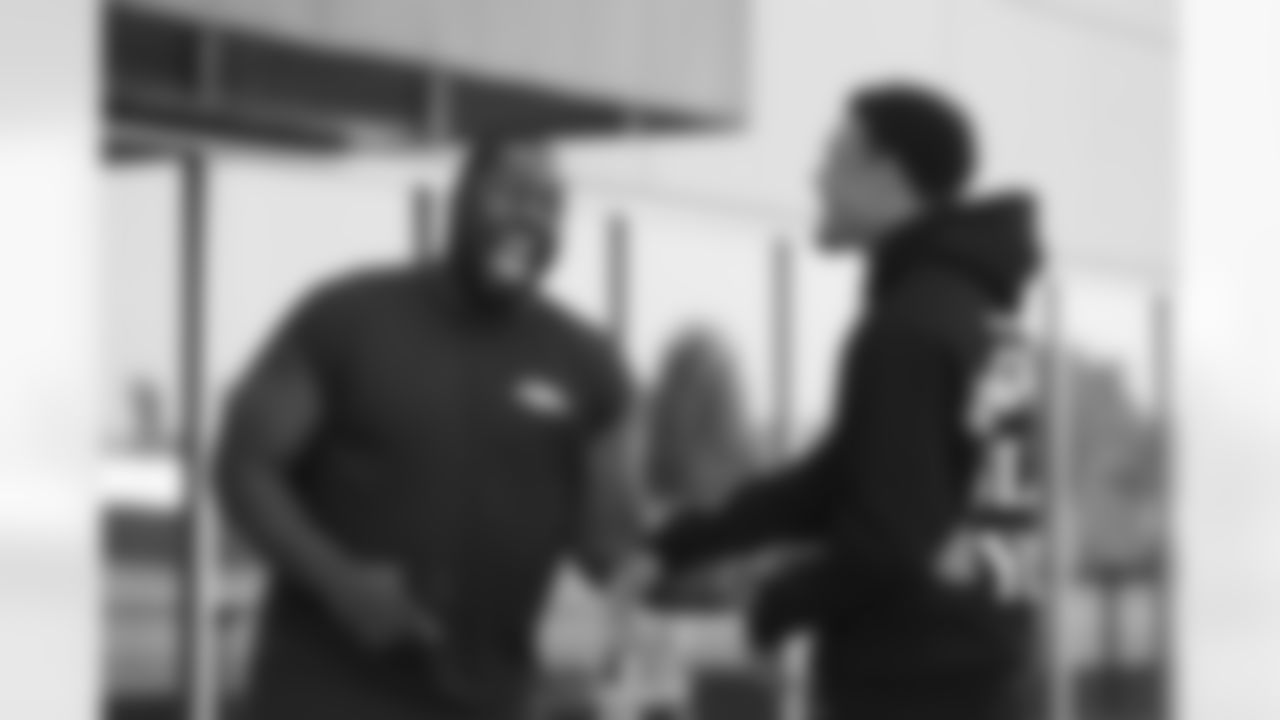 Shelby Harris and Justin Simmons arrives for training camp on Tuesday, July 27, 2021 at UCHealth Training Center in Englewood, Colorado.
Photo by Gabriel Christus