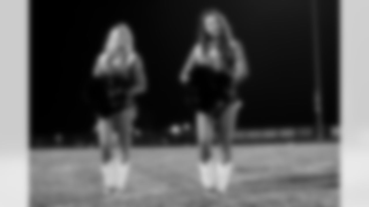 Broncos Cheer at Dalton Risner's jersey retirement ceremony at Wiggins High School in Wiggins, CO on September 2, 2021.