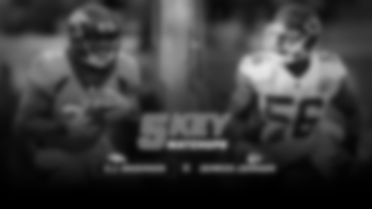 Running back C.J. Anderson sits just 54 yards from his first 1,000-yard rushing season, and linebacker Derrick Johnson may be one of the only players who stands in his way. The veteran player also poses a threat in the middle of the field, but if Anderson can escape his grasp, he'll accomplish something that hasn't been done for the Broncos since 2013. "Some people forget I had knee surgery last year," Anderson said. "I had surgery last year, so coming away with 1,000 for this season coming off of knee surgery, I think, is an accomplished and successful season. Staying healthy, that helps too. We have one game to do it. I know the big boys want me to get it and we want to get it. I think that's a positive in our season. Hopefully at the same time — we know the Chiefs, they're going to play man-to-man. — hopefully we can find a way to get 'D.T.' [WR Demaryius Thomas] his sixth straight [1,000-yard receiving season] too."