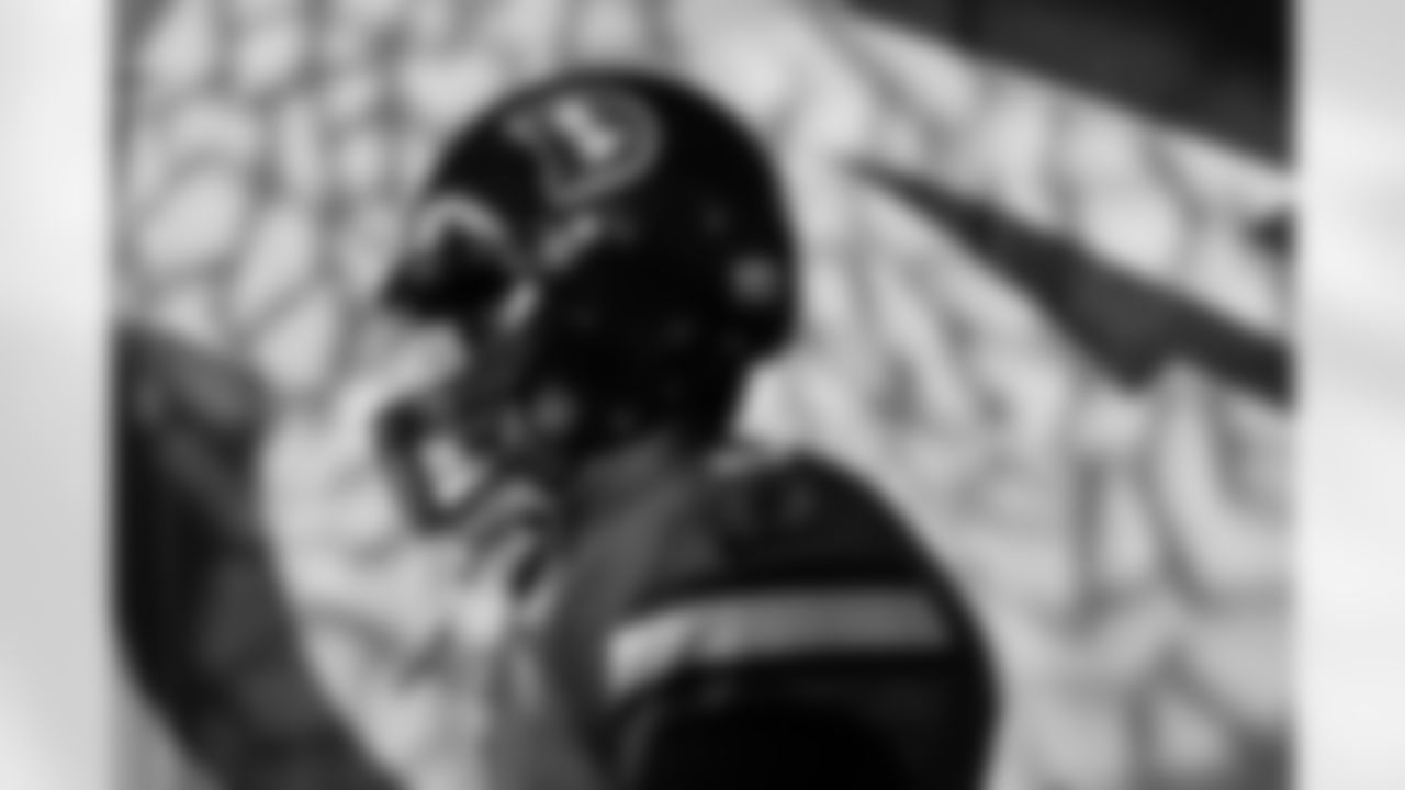 Russell Wilson in the tunnel during player and team introductions before the Broncos' Week 11 game against the Las Vegas Raiders at Empower Field at Mile High in Denver, Colorado on November 20, 2022. (Photo by Ben Swanson)