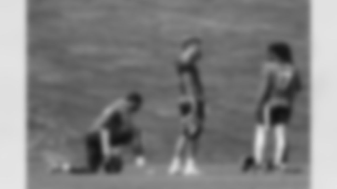 Courtland Sutton, Drew Lock and DaeSean Hamilton during training camp at UCHealth Training Center in Centennial, CO, August 24, 2020.
Photo by Gabriel Christus