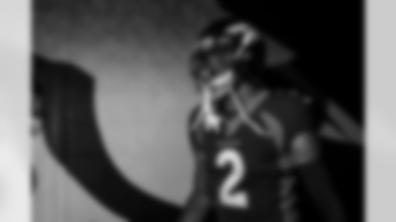 Pat Surtain II in the tunnel during player and team introductions before the Broncos' Week 3 game against the San Francisco 49ers at Empower Field at Mile High in Denver, Colorado on September 25, 2022. (Photo by Ben Swanson)