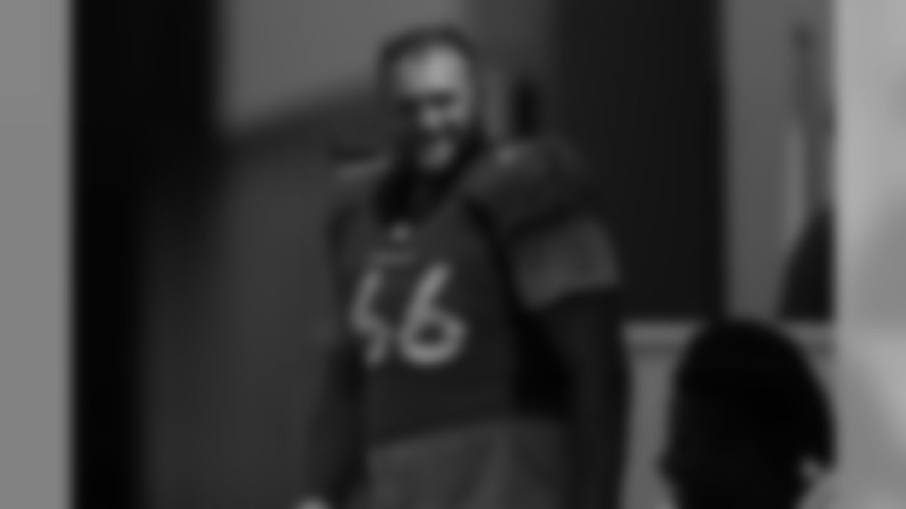 Dalton Risner during training camp at UCHealth Training Center in Centennial, CO, August 20, 2020.
Photo by Gabriel Christus