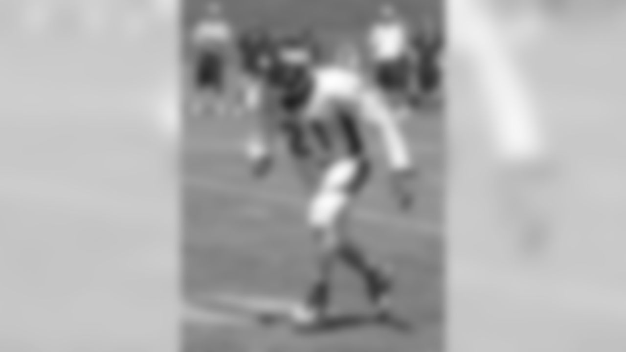Cornerback Aqib Talib works with the defense in his first training camp with the Broncos in 2014.