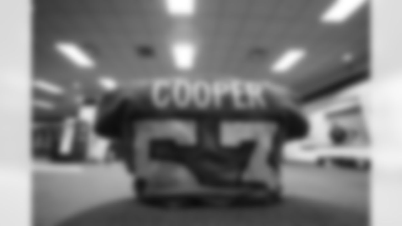 Jonathon CooperÕs jersey ahead of the Broncos Week 15 game vs. the Bengals at Empower Field at Mile High on Sunday, December 19, 2021.